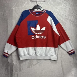 Adidas Originales Para Hombre XL Trifolio Rojo Blanco Azul Colorblock Sudadera - Imagen 1 de 8