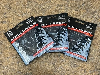 Cordones de bloqueo negros elásticos sin ataduras talla única - Lote de 3 Foto 1 de 2