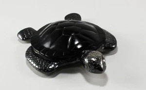DAUM TORTUE DE MER MAUVE PATE-DE-VERRE GLAS & SILBER METALL MEERESSCHILDKRÖTE FIGUR - Bild 1 von 4