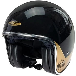Nitro Helmets Nitro X582 Tribute Black/Gold Open Face Cheap MX Dirt Bike Helmet - Picture 1 of 6