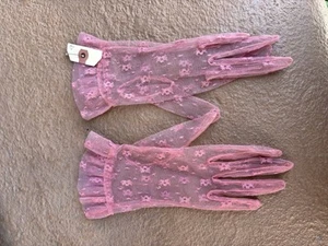 Vintage Lace Pink Gloves Women’s Size S - Picture 1 of 3