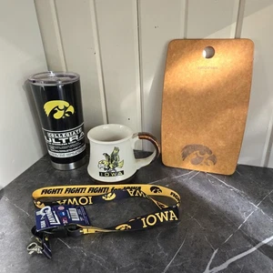 Iowa Hawkeyes NCAA Becher Kaffeetasse Becher Schneidebrett Team Schlüsselband  - Bild 1 von 6