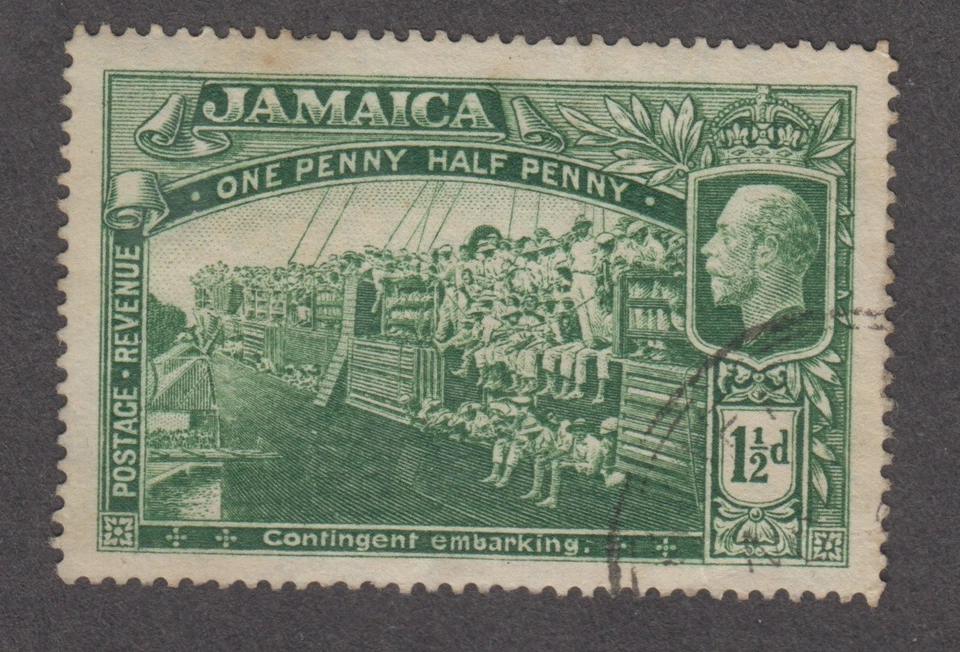 Jamaica 1921. World War I Contingent Embarking. Sc# 90 - Image 1 of 1