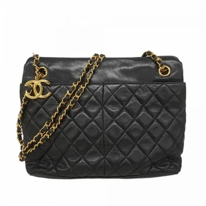 Bolso de Hombro Chanel Matelasse Acolchado Piel de Cordero Cadena Negro - Imagen 1 de 16