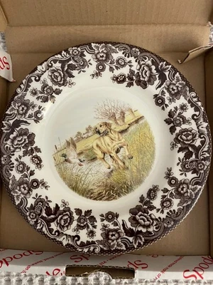 Spode Woodland Yellow Labrador Hunting Dog: NEW Salad Plate, 7 3/4", Box - Image 1 of 3
