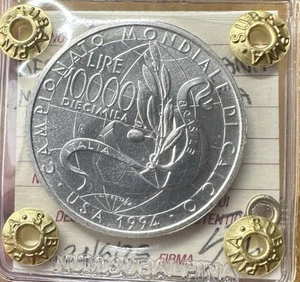 République Italienne Monnaie 10000 LIRE MONDIALES Football USA 1994 Argent FDC - Imagen 1 de 3