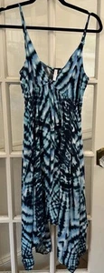 Blue Sundress Women's Medium Animal Print Asymmetrical Hem - Picture 1 of 9