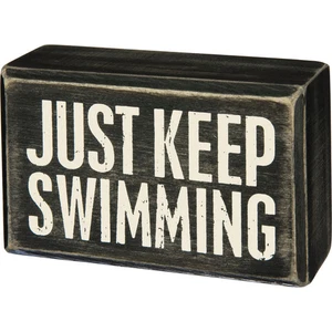 Primitives by Kathy Keep Swimming Box Sign 31166 - Picture 1 of 2