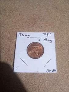 1981 Bailwick Of Jersey One Penny Coin Brilliant Uncirculated 1p Queen Elizabeth - Picture 1 of 2