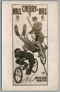 FAHRRAD ZIRKUSHÜGEL KIRSCHE & HÜGEL ANTIK ECHTFOTO POSTKARTE RPPC - Bild 1 von 2
