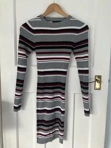New Look Women's Knit Dress Striped, Bodycon Size 8 - Picture 1 of 3