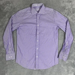 Bugatchi Shirt Mens Medium Shaped Fit Long Sleeve Check Dress Button Up - Picture 1 of 11