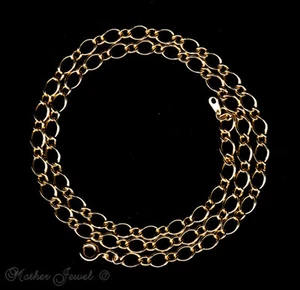 STYLISH 45CM 18CT YELLOW GOLD GP NECKLACE MENS WOMENS UNISEX CHAIN 18 INCHES - Picture 1 of 6