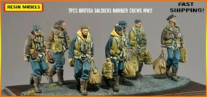 1/32 Resin Figur Modellbausatz 7 Teile britische Soldaten Bomber Crews WW2 unbemalt - Bild 1 von 6