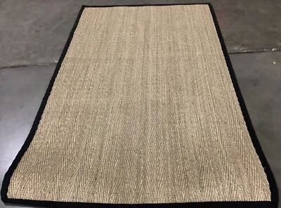 NATURAL / BLACK 5' X 8' Broken Thread Rug, Reduced Price 1172666972 NF115C-5 - Image 1 of 3