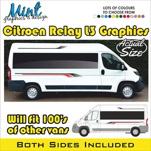 L3 CITROEN RELAY MOTORHOME CAMPER VAN STRIPES GRAPHICS DECALS ANY COLOUR 023 - Picture 1 of 4