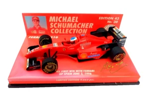FERRARI F1 F 310 SCHUMACHER PRIMA VITTORIA FERRARI GP SPAGNA BARCELLONA 1996 1:43 IMBALLO ORIGINALE - Foto 1 di 4