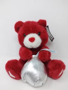 Hershey's Kiss Red Silver Teddy Bear Talking, 'A Big Kiss for My Sweetie' w/Tag - Picture 1 of 11