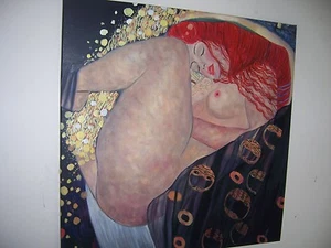 Pintura al óleo Klimt Danae 28x28. NO un marco impreso disponible beso Adele dama en oro - Imagen 1 de 1