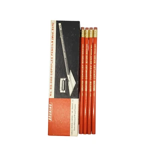 4 50er Jahre Bruning Copyflex Holzstifte mittel weich ungespitzt inklusive Box - Bild 1 von 8