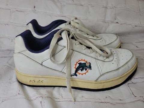 Vtg Reebok Miami Dolphins NFL Low Top Shoes Size 11.5 RBK Cover