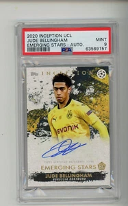 2020 Topps Inception UCL Jude Bellingham Emerging Stars Auto PSA 9 RC - Picture 1 of 2