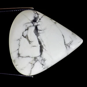 30,48 ct natürlicher Howlith Edelstein grau weiße Farbe Birnenschliff - Bild 1 von 2