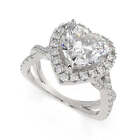 3.85 Ct Heart Cut Lab Grown Diamond Engagement Ring SI1 E White Gold 14k