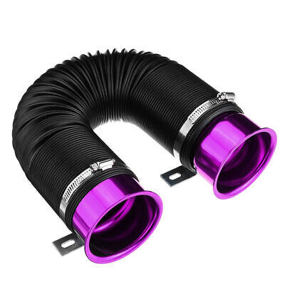 3  Air Intake Hose Flexible Pipe Filter Cold Feed Duct Induction Kit Purple 76mm • 15.27€