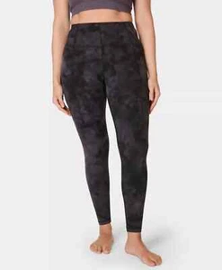 Sweaty Betty New Super Soft Yoga Leggings Full Length Medium Black Spray Dye - Picture 1 of 9