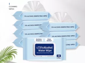 Alcohol Hand Wipes 75% Antiseptic Cleaning Sterilization Cleansing Wet Towels - Picture 1 of 5