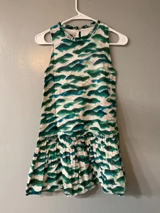 Jean Bourget Vintage  Cotton Girls Dress  Size 12A Mod Abstract schools of fish - Picture 1 of 3