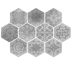 Adesivo grigio mandala autoadesivo rimovibile PVC casa pavimento parete piastrelle 10 pezzi - Foto 1 di 8