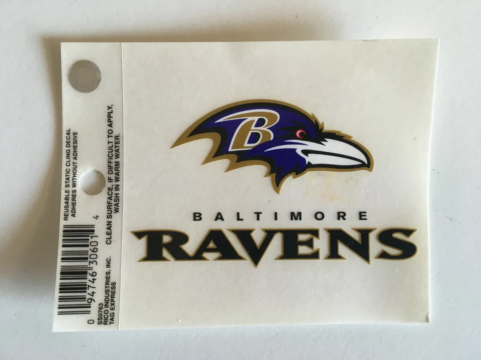 Baltimore Ravens NFL 3.5" Small Static Cling Window Car Decal Ravens by Rico