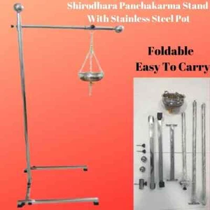 Prof Shirodhara Stand with Stainless Steel Pot Panchkarma Oil Treatment Ayurveda - Picture 1 of 5