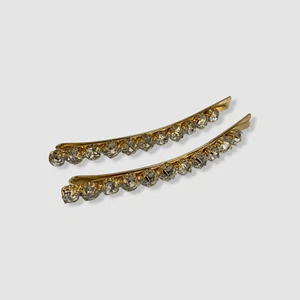 France Luxe Women's Gold Set Of 2 Crystal Bobby Pins - Picture 1 of 2