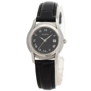 GUCCI Round face Watches 5500L Stainless Steel/Leather Ladies - Picture 1 of 24