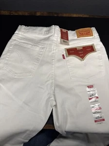 Levi Strauss Girl's White Levi’s High Rise Ankle Straight 16 Youth NWT - Picture 1 of 4