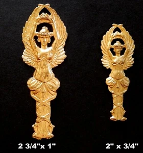 Greek Revival Woman - Ornate Vintage Brass Stampings/ Two Sizes - Picture 1 of 5