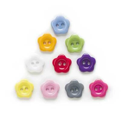 100pcs Flower Shape Resin Buttons for Sewing Scrapbooking Home Cloth Decor DIY - Image 1 of 4