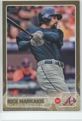 2015 Topps Series 2 GOLD #557 Nick Markakis ATLANTA BRAVES 1874/2015 27 - Image 1 of 2