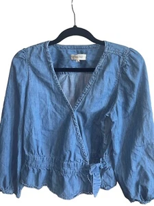 madewell Denim Wickeltop M Druckknopfverschluss - Bild 1 von 14