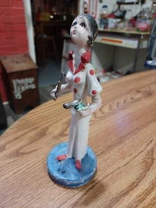 Vintage Art Pottery Hairdresser Figurine Handmade Italy Artist Signed 8" Tall  - Picture 1 of 21