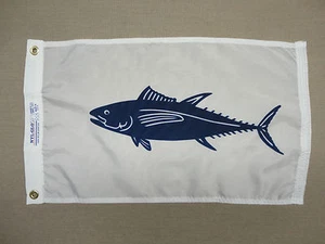 "Ojales de bandera de nailon teñidos de atún blanco azul interior exterior 12"" X 18" - Imagen 1 de 2