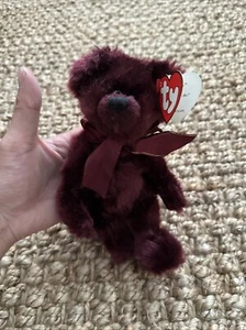 Beargundy the Bear Ty Beanie Baby 1993 With Tag Error Attic Treasures - Picture 1 of 6