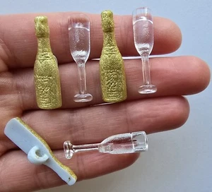 Craft Buttons CHAMPAGNE BOTTLE GLASS Wine Wedding Engagement Sewing Card Making - Picture 1 of 4