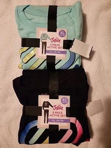2 Sets Justice Girls XL 16/18 Long Sleeve Tops Legging Pants Activewear Or PJs - Picture 1 of 10