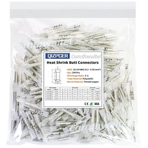 50/100PCS Insulated Electrical Wire Connectors Heat Shrink Butt Crimp Terminals - Picture 1 of 13