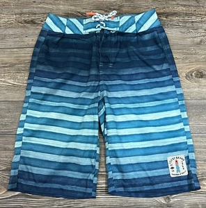 Lucky Brand Board Shorts Swim Shorts Swim Trunks Drawstring Blue Stripe Youth 20 - Picture 1 of 7