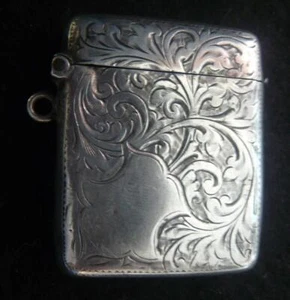 silver chatelaine match vesta antique nouveau hallmarked large  birmingham 1906 - Picture 1 of 6
